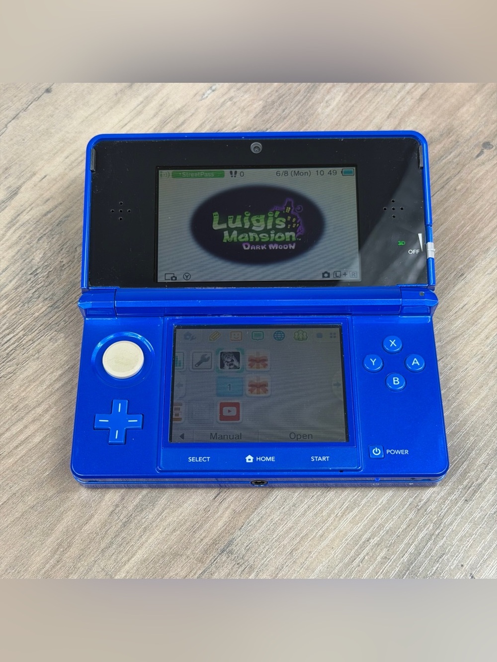 Nintendo 3DS Cobalt Blue Bundle Tested & Working 5 games charger SD card stylus - Picture 9 of 14